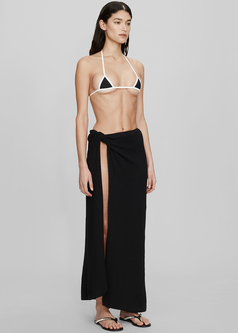 Christopher Esber Vertical Knit Twist Sarong Skirt - Black 4