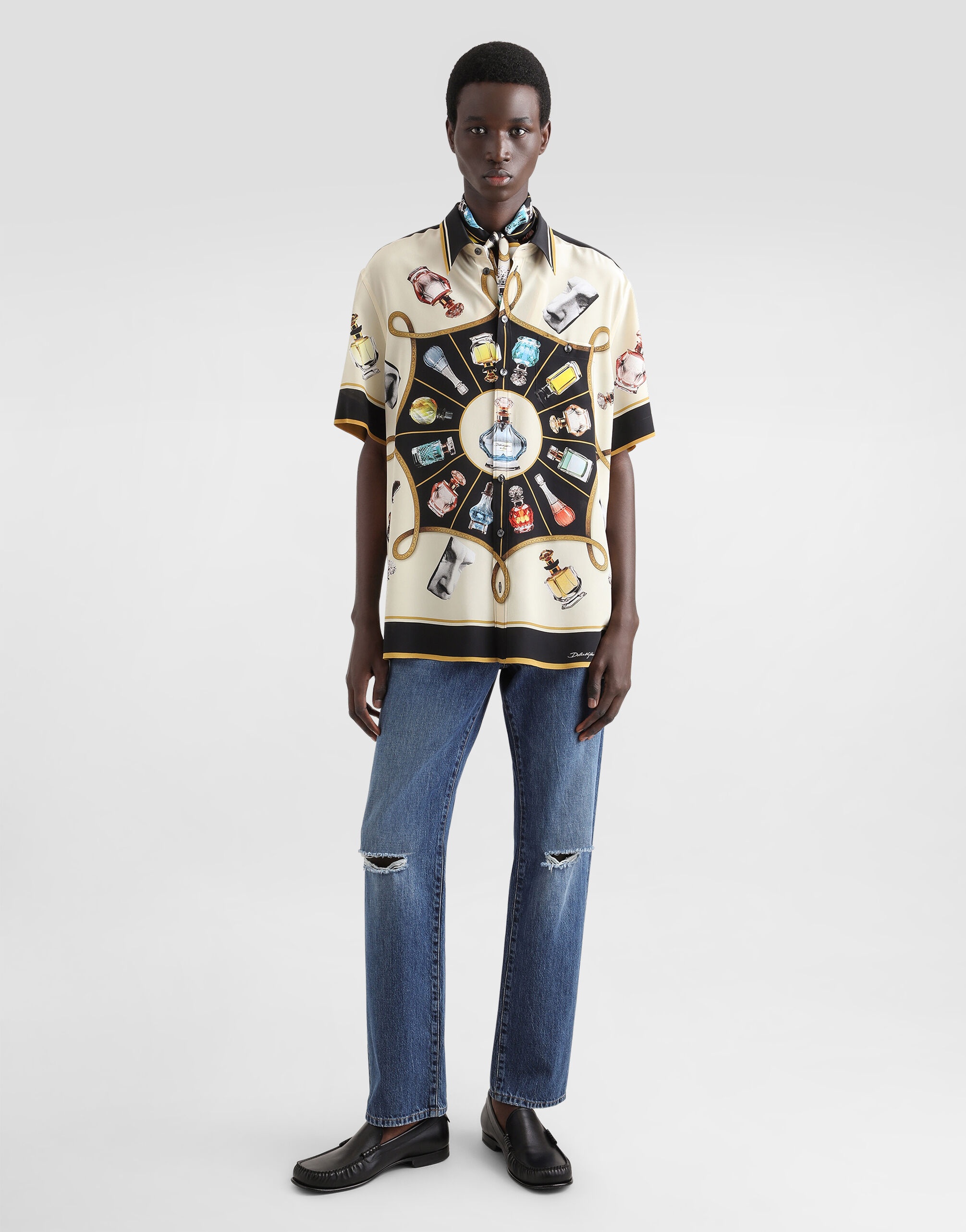 Silk shirt with perfume print - 2