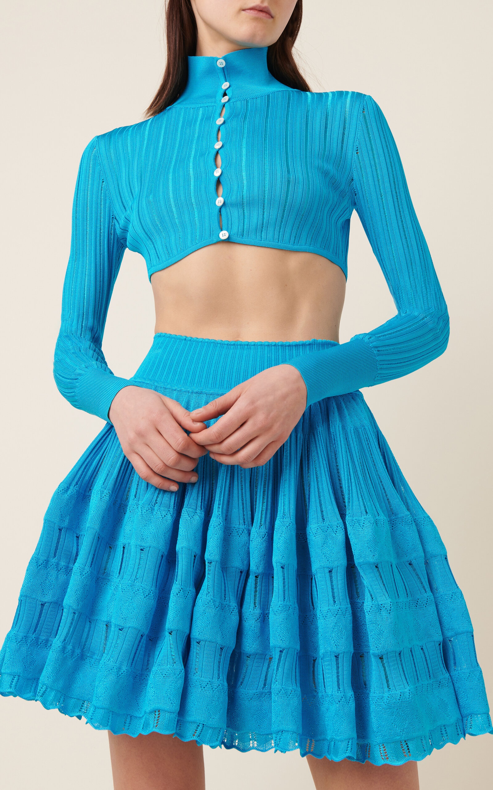 Crinoline Cropped Cardigan blue - 2