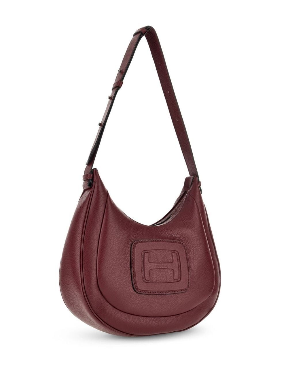 logo-embossed leather shoulder bag - 4