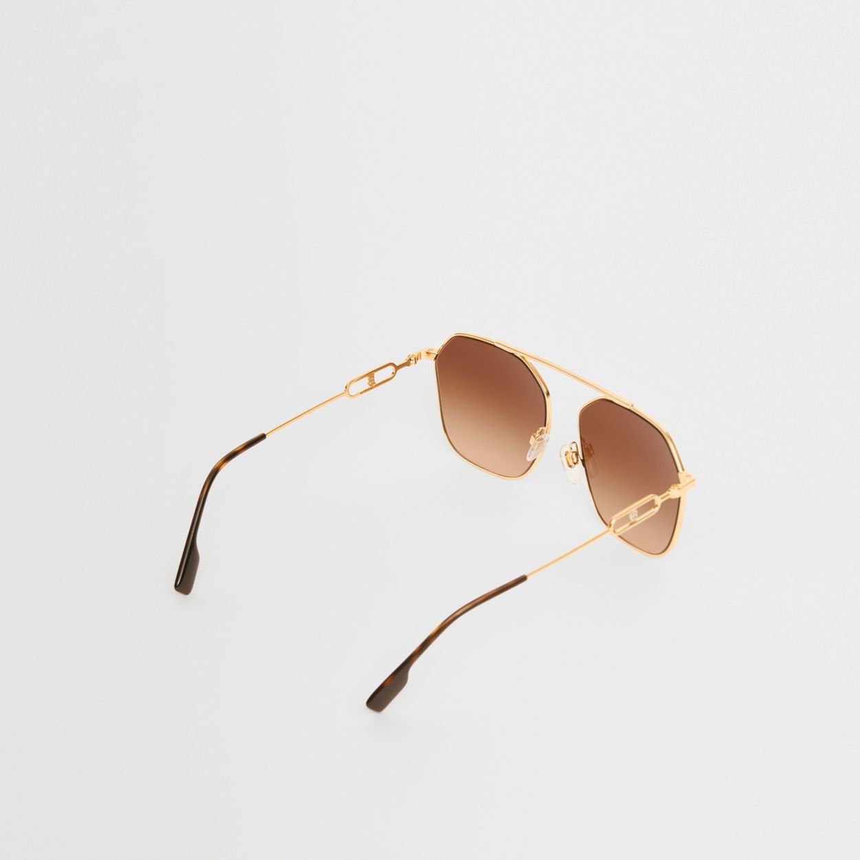 Chain-link Detail Geometric Frame Sunglasses - 5