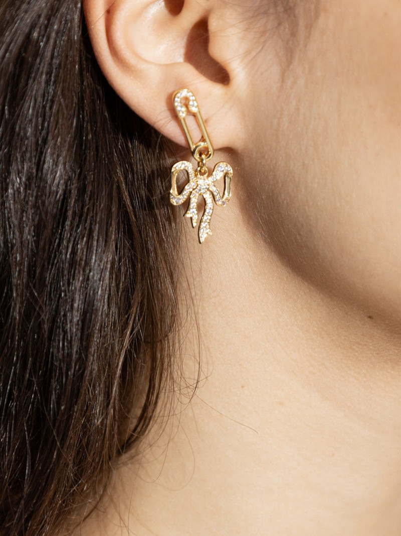 safety-pin bow-pendant earrings 3
