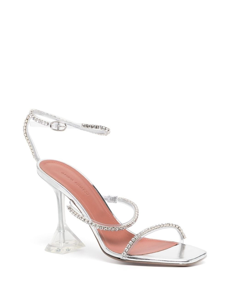Amina Muaddi Gilda Glass crystal-embellished 110mm sandals outlook