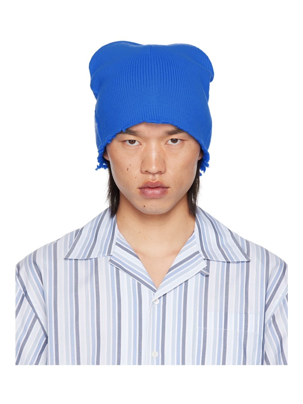 Blue Mohair Logo Beanie - 1