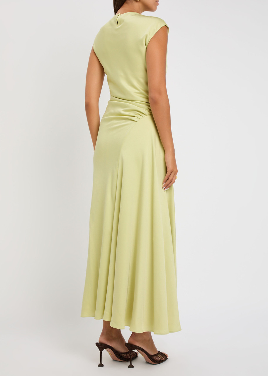 Simkhai Burke Draped Satin Midi Dress - 3
