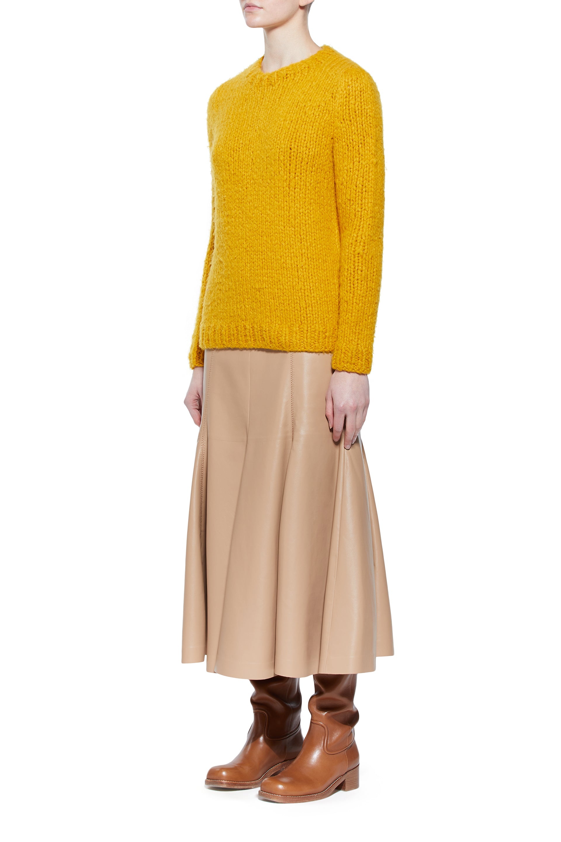 Lawrence Sweater in Saffron Welfat Cashmere - 3