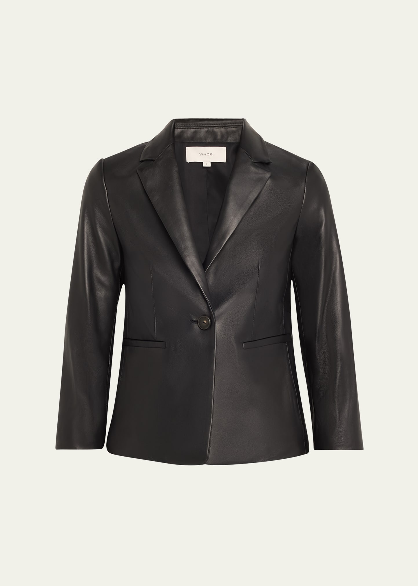 Shrunken Leather Blazer - 1