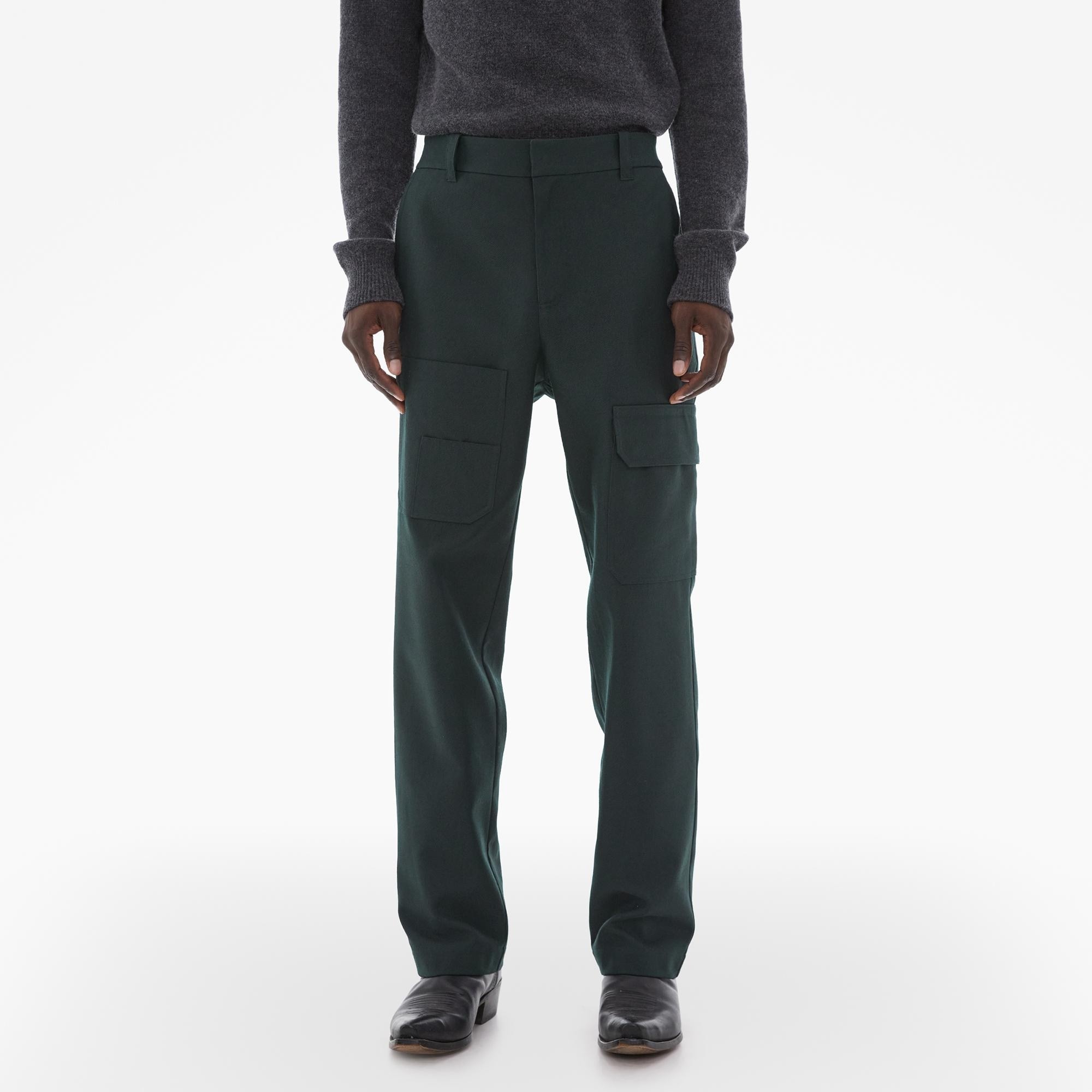 WOOL GABARDINE CARPENTER PANTS - 3