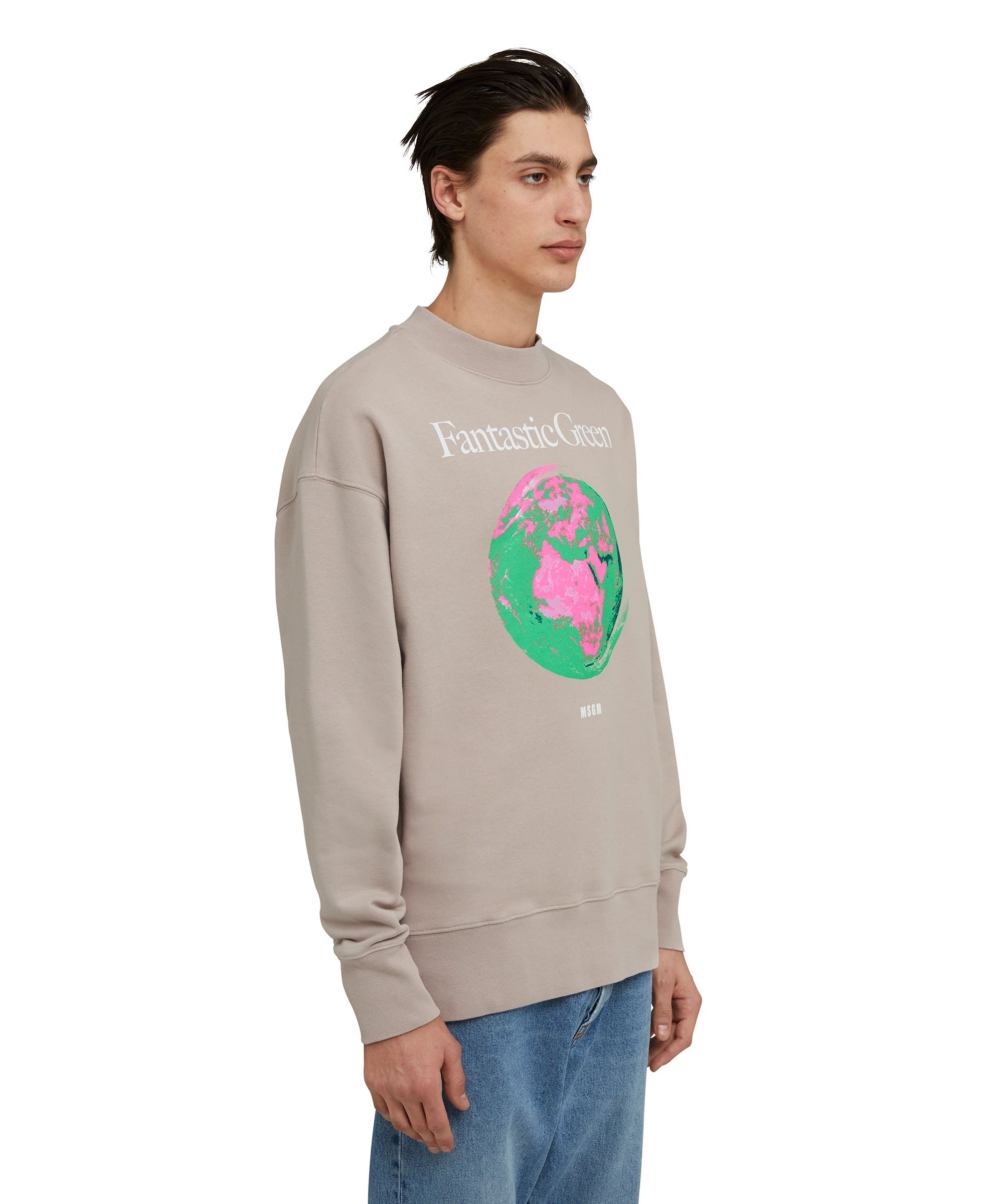 Organic cotton crewneck sweatshirt from the MSGM Fantastic Green Capsule - 4