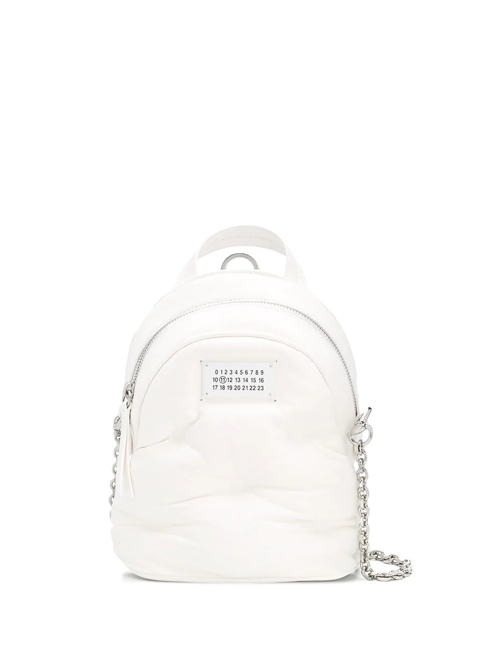 quilted-effect logo-patch mini backpack - 1