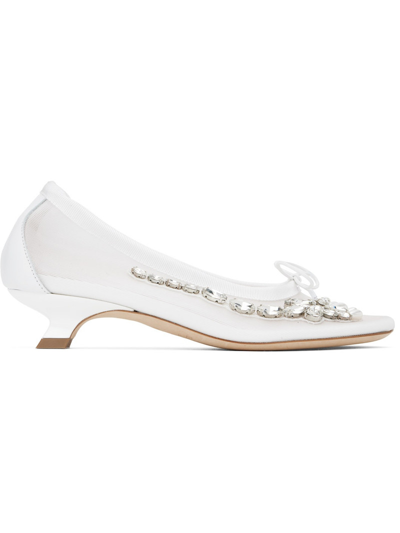SSENSE Exclusive Bridal Capsule Embellished Flower Ballerina Heels 1