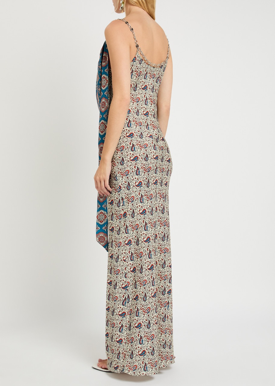 Rabanne Paisley Satin Maxi Dress - 3