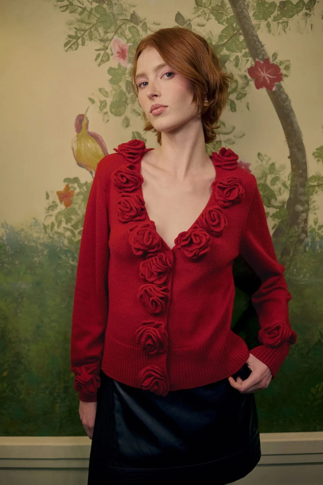 3D Flowers Knit Cardigan - 1