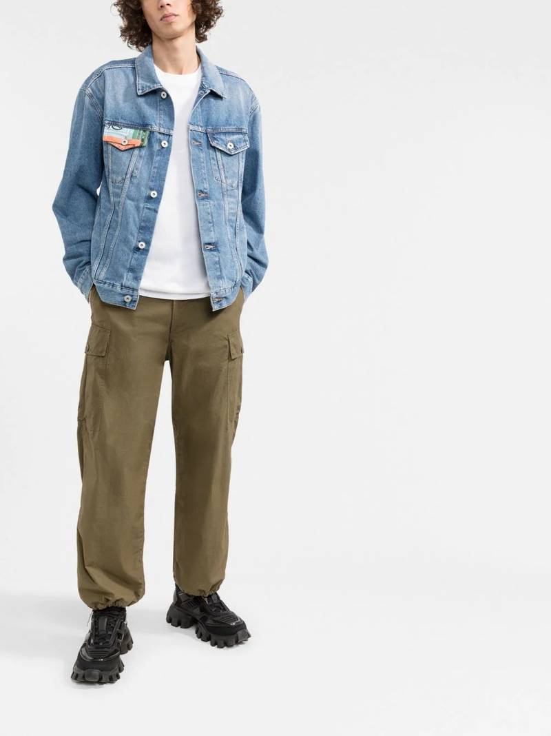 Marcelo Burlon County Of Milan bandana-print denim jacket outlook