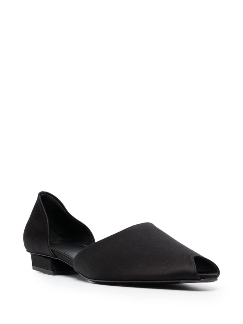 Totême peep-toe satin ballerina shoes outlook