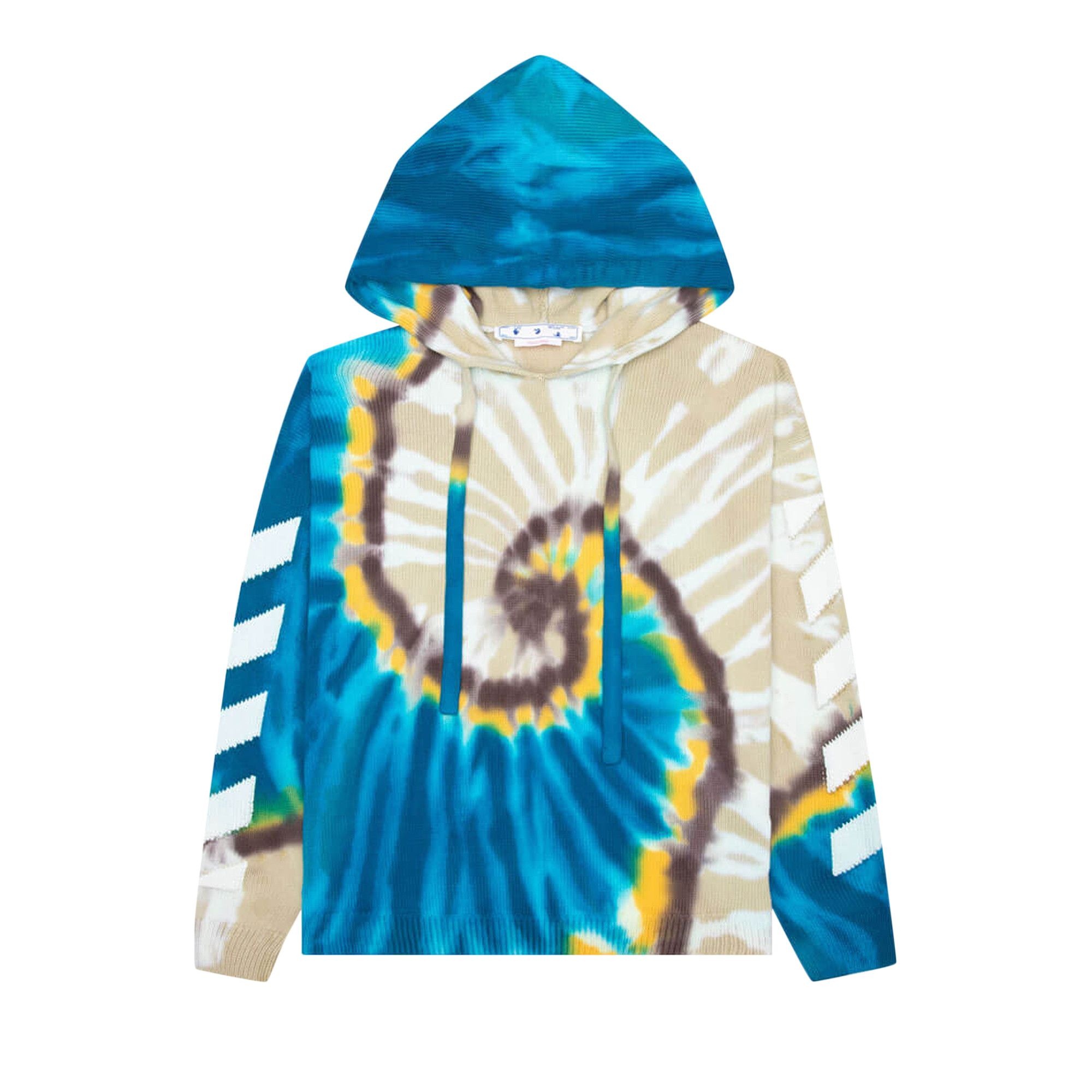 Off-White Diag Tie Dye Knit Hoodie 'Bone/White' - 1