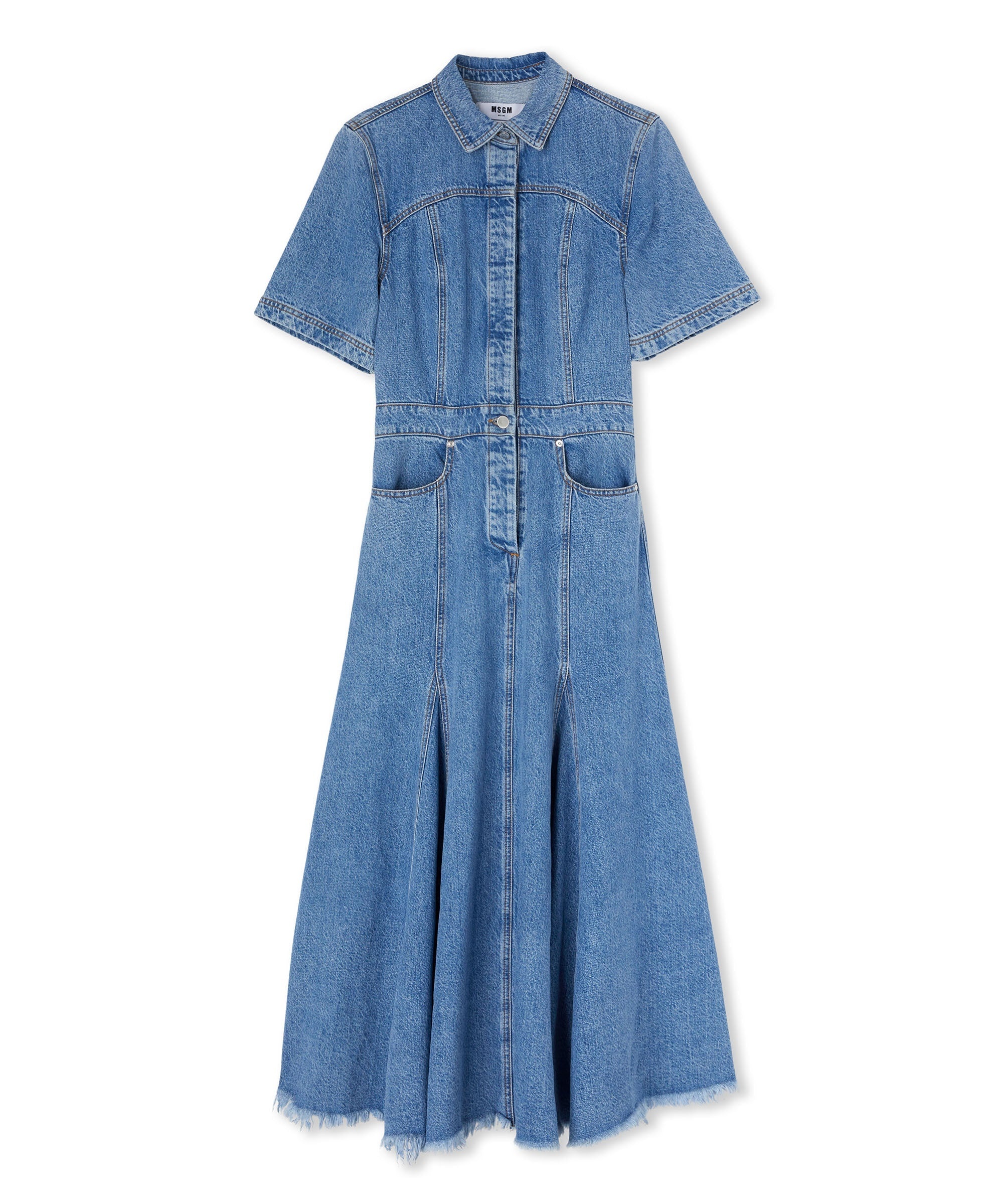 Poplin cotton chemisier dress with ruffled details - 2