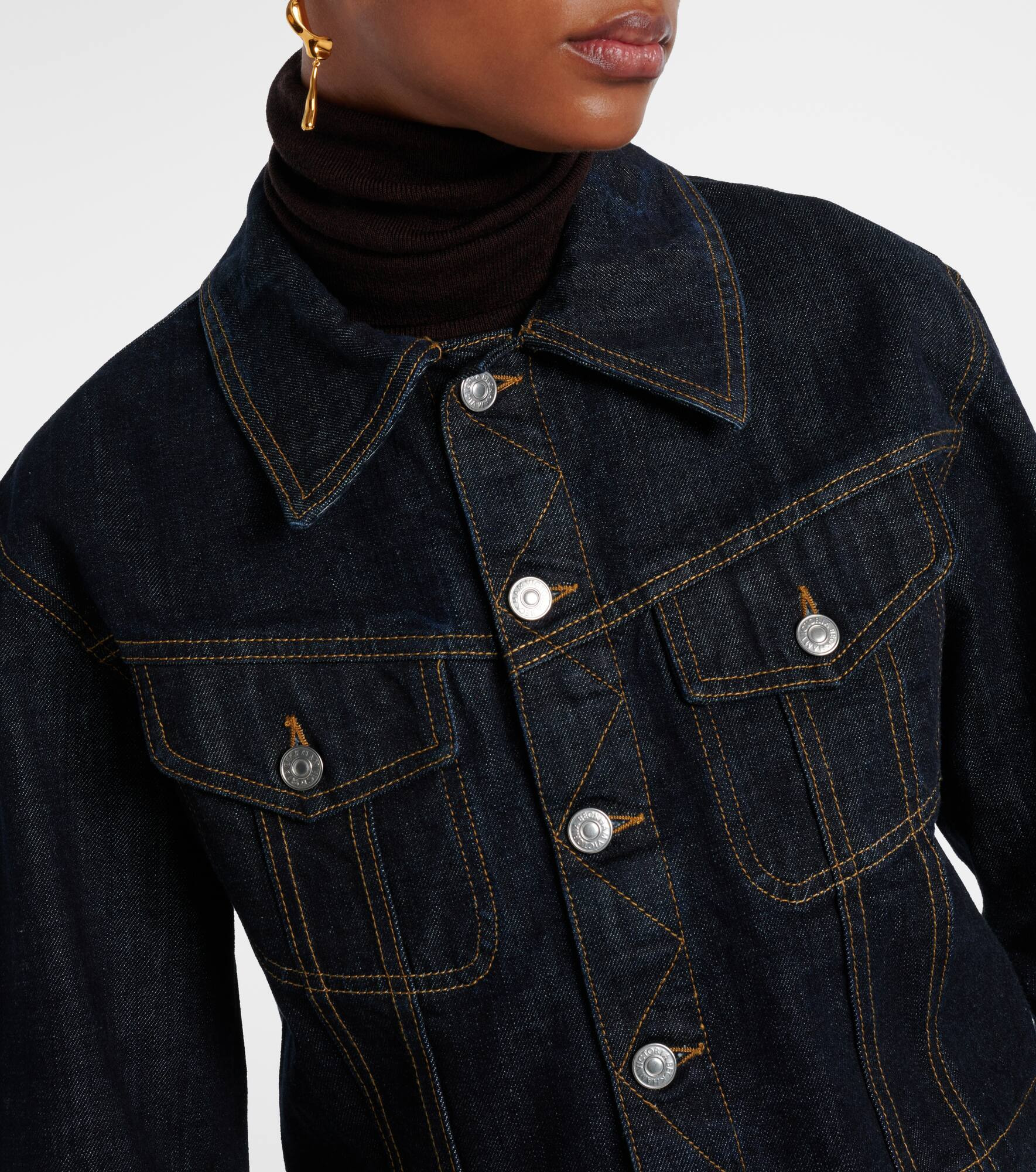 Cropped denim jacket - 4