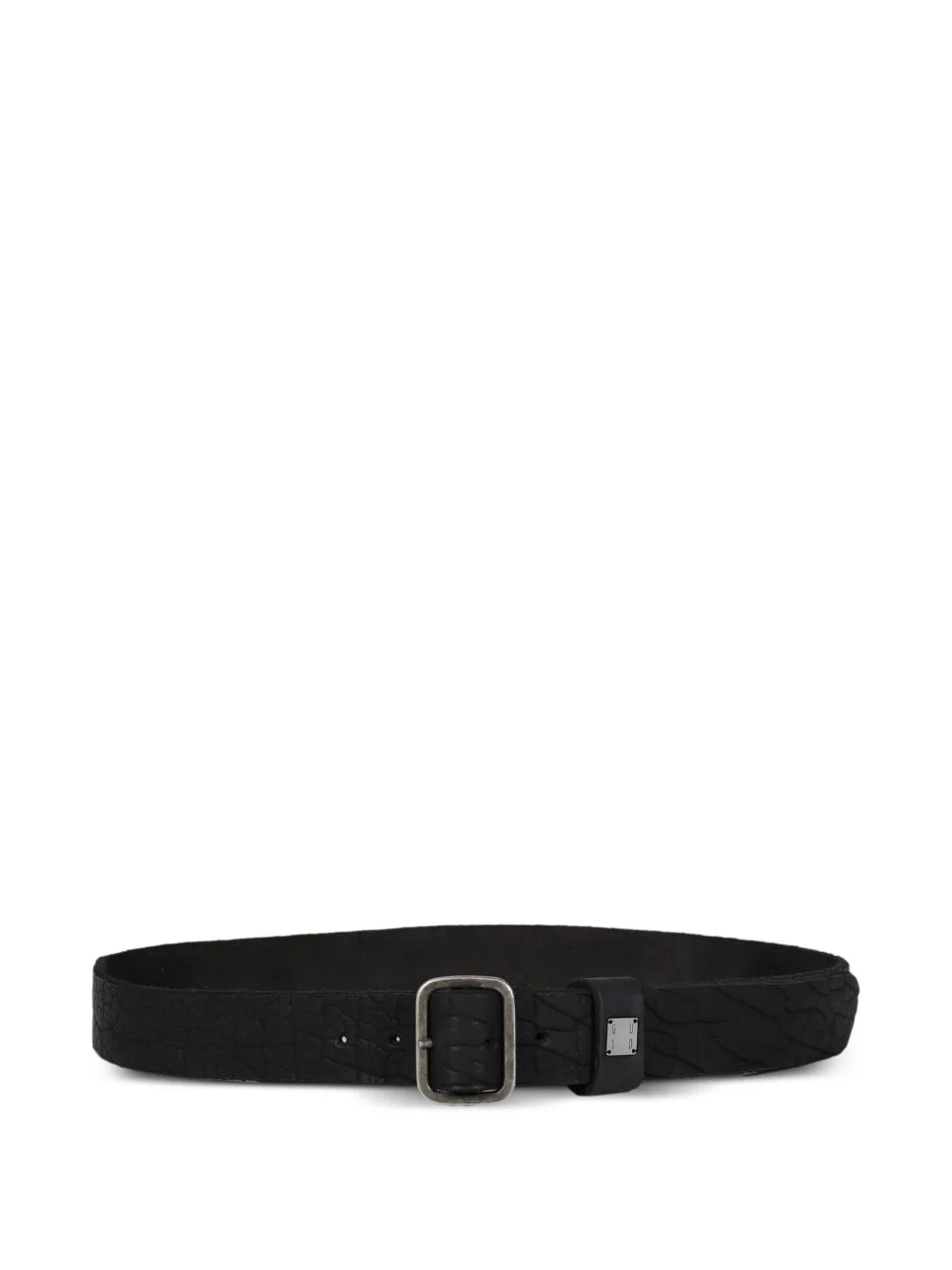 logo-plate leather belt - 1