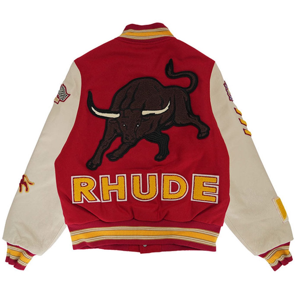 Bull Market Varsity Jacket 'Red / Creme' - 2