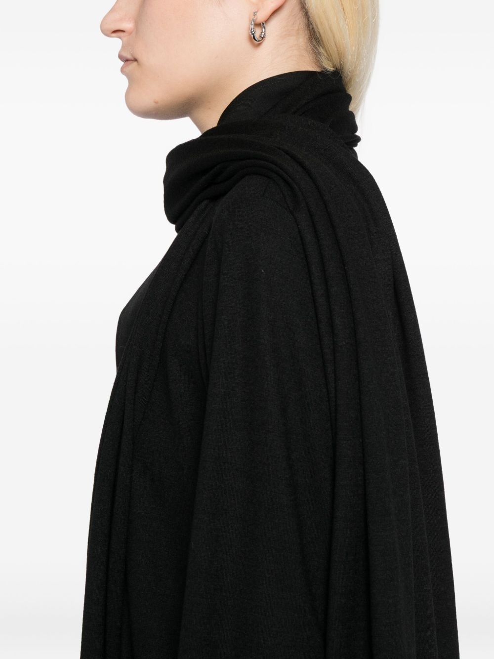 wool stole detail blouse - 5