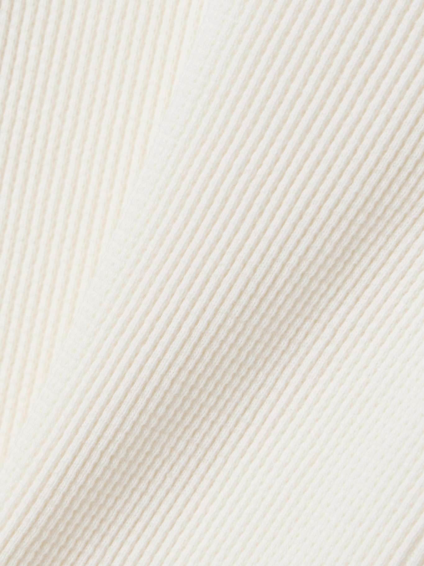 Pilar cropped waffle-knit cotton T-shirt Off-white - 4