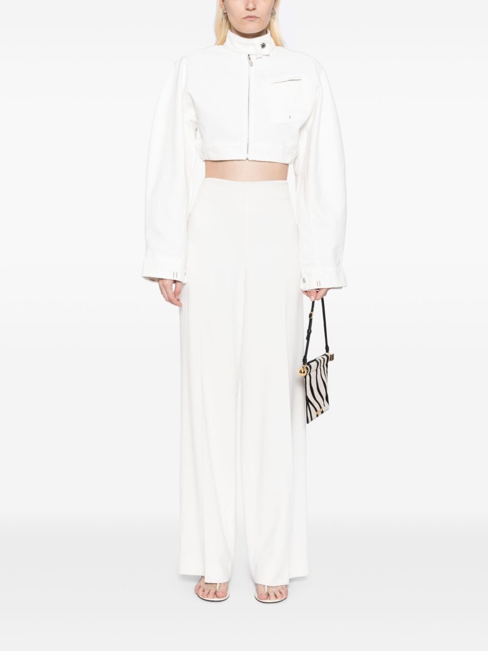 zip-up cropped jacket - 2