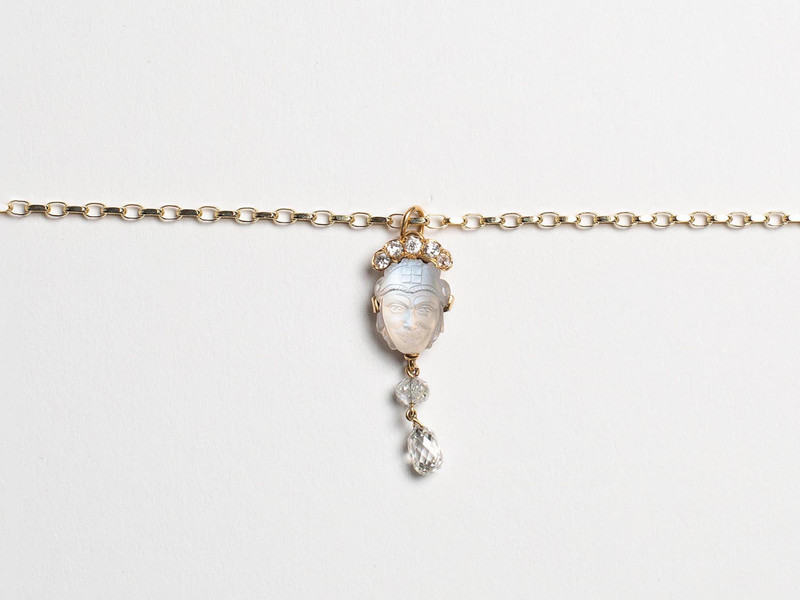 JW Anderson MOONSTONE DIAMOND PENDANT IN 18kt GOLD outlook