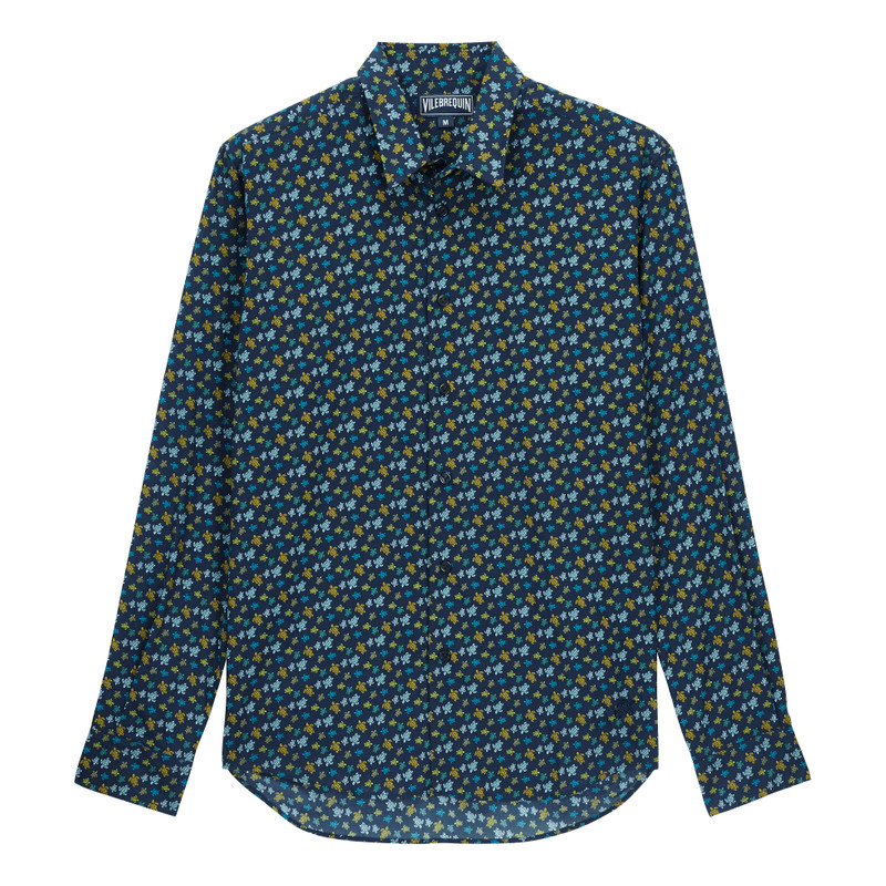 Unisex Cotton Voile Summer Shirt Micro Tortues Rainbow 1