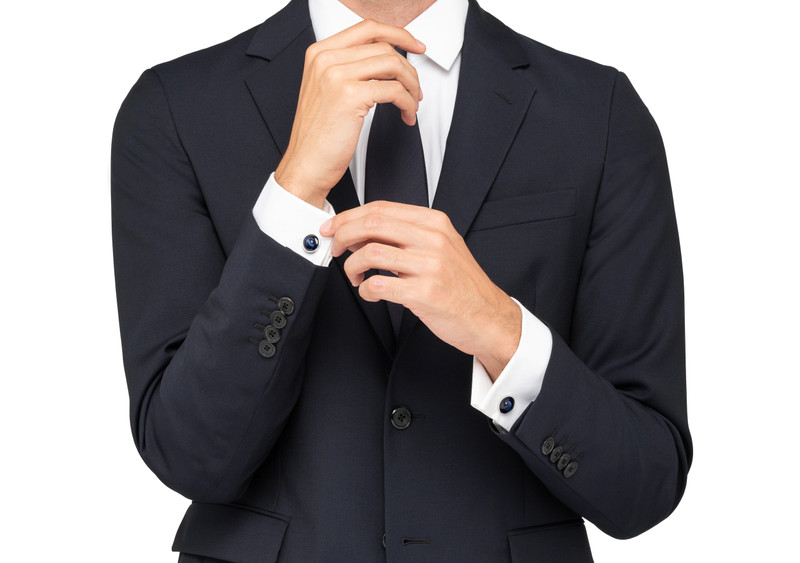 Floating stone cufflinks
Catseye & Rhodium Plated Oval Blue 3