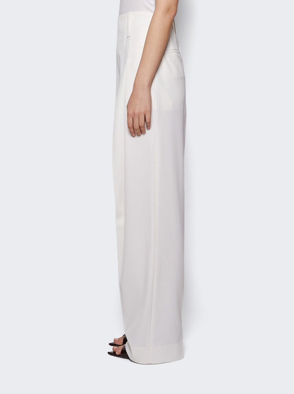 High Waist Cinch Trouser Ivory - 3