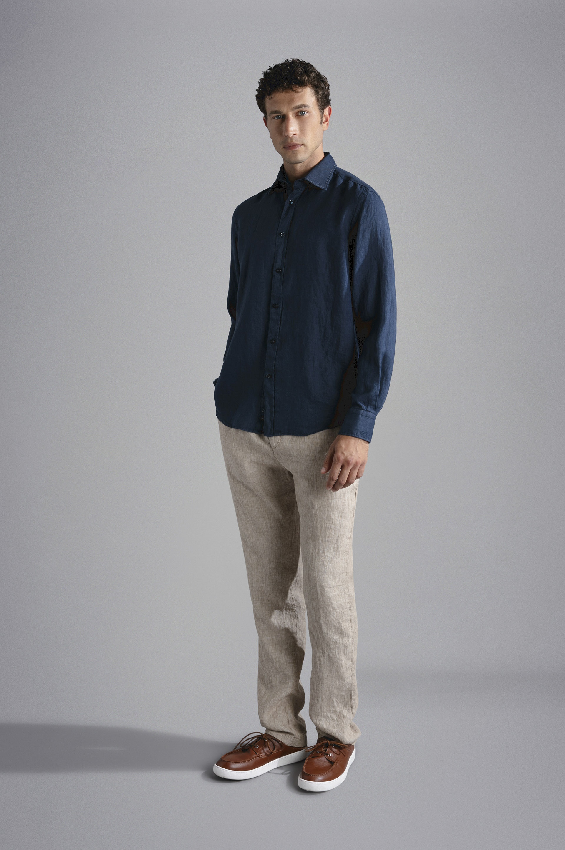 LINEN CHINO TROUSERS - 2