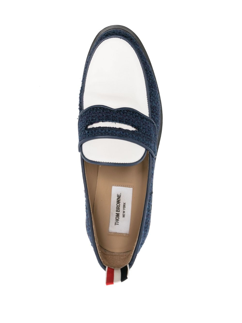penny-slot tweed loafers - 4
