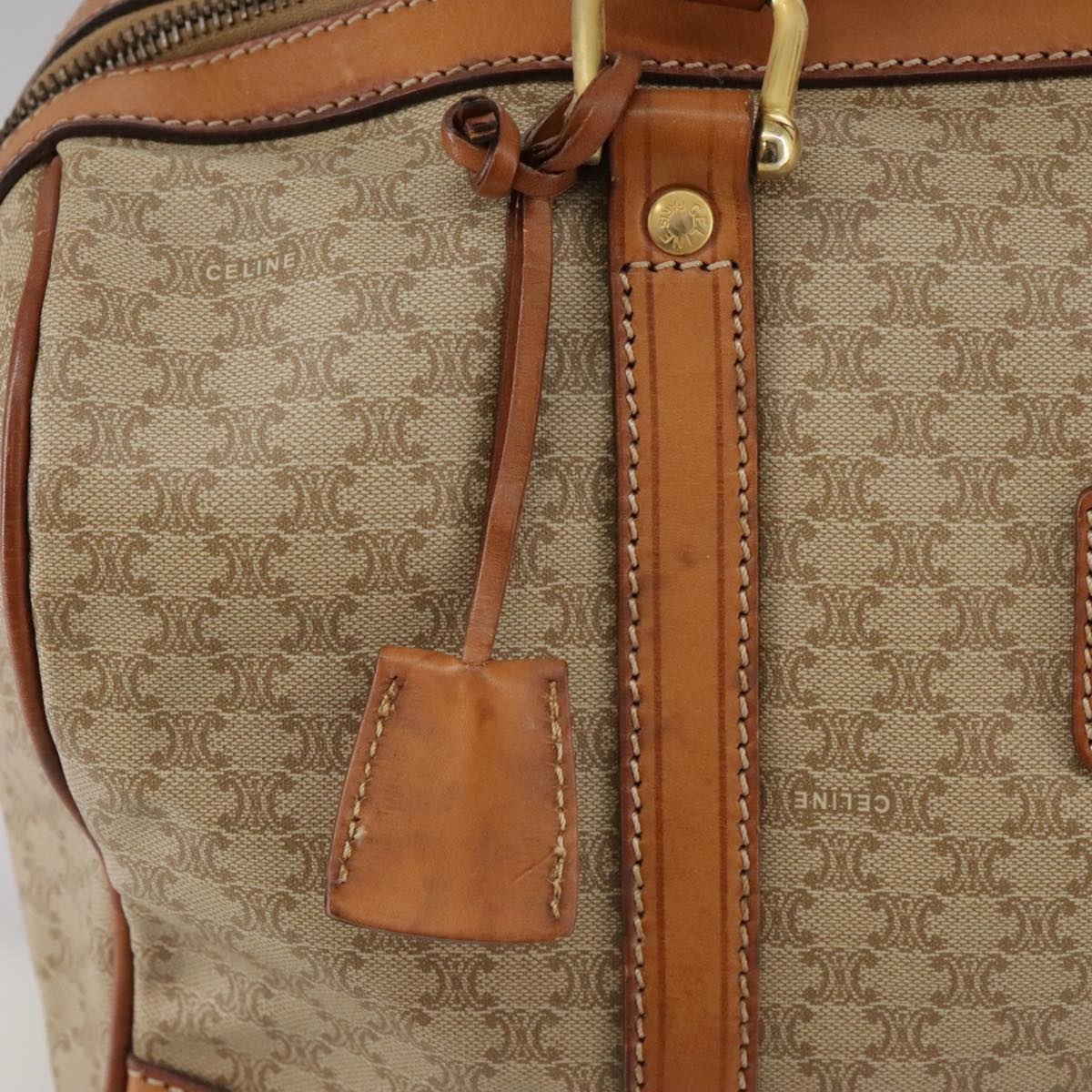 CELINE Macadam Canvas Hand Bag Beige - 15