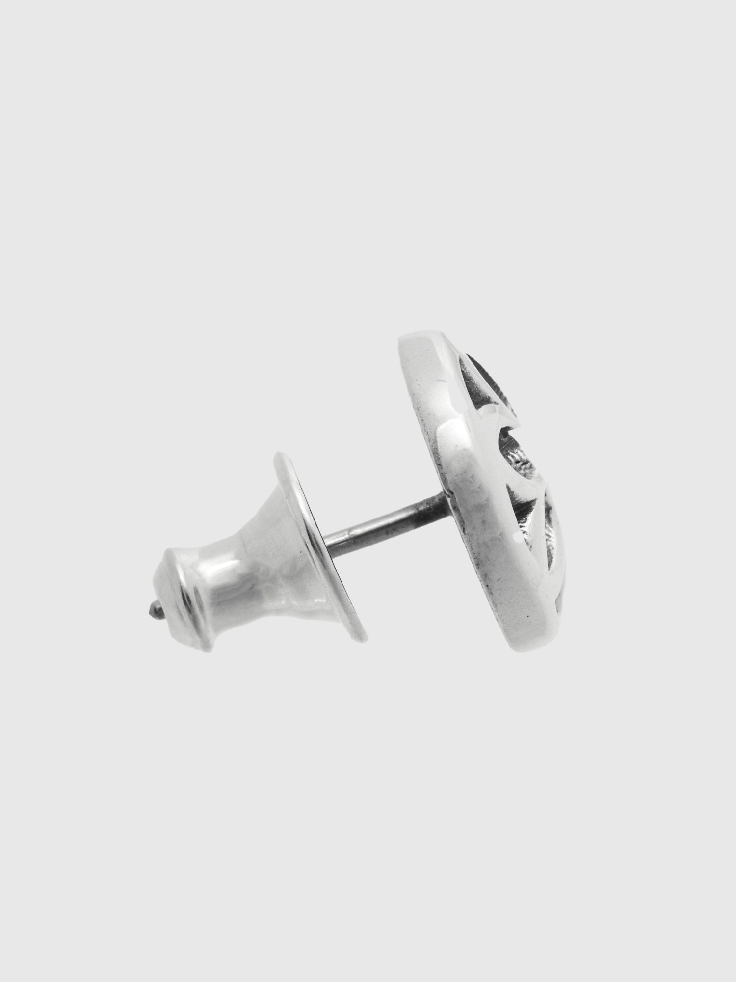 Rosette Stud Earring in Sterling Silver - 2
