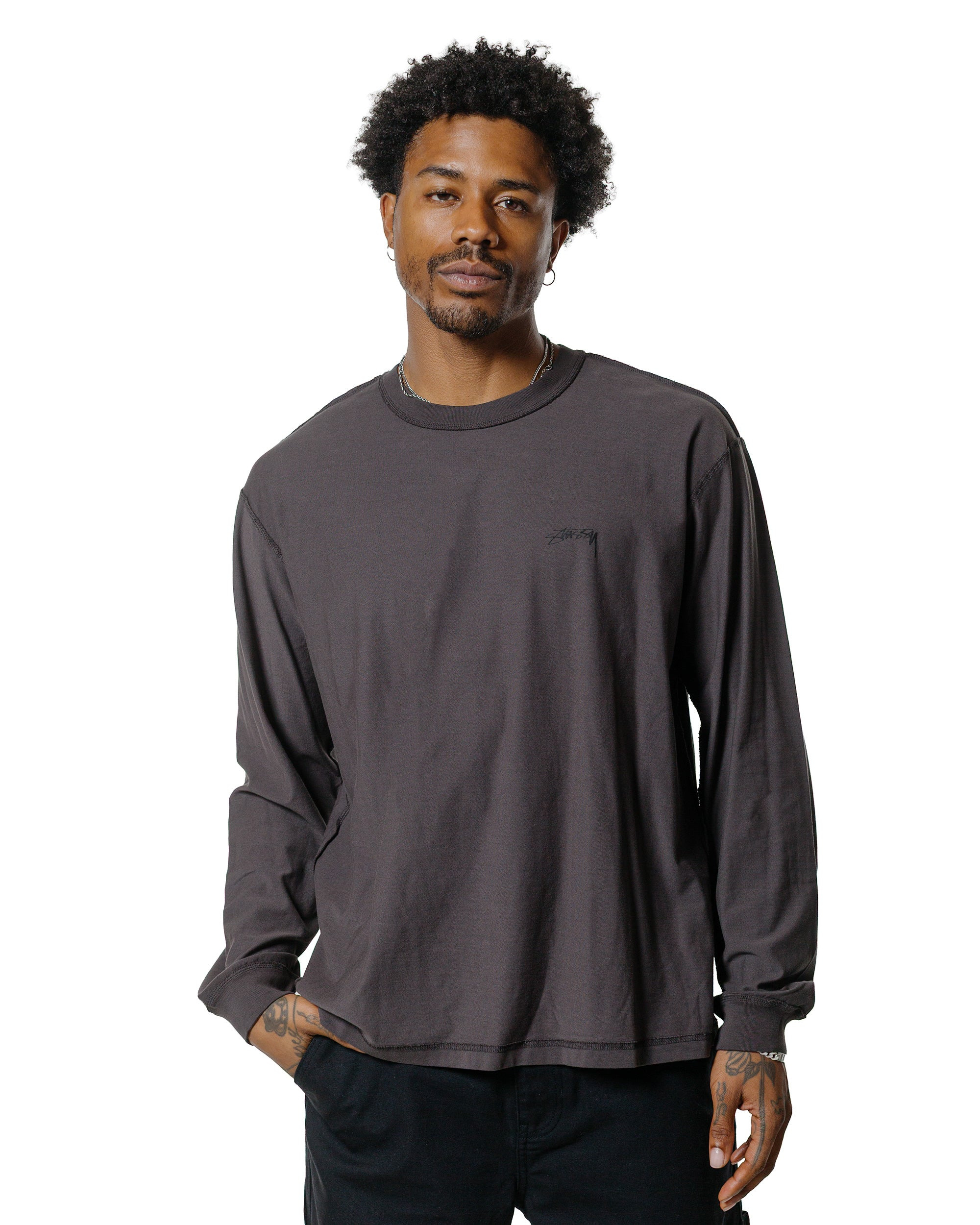 Stüssy Lazy LS Tee Vintage Black - 2