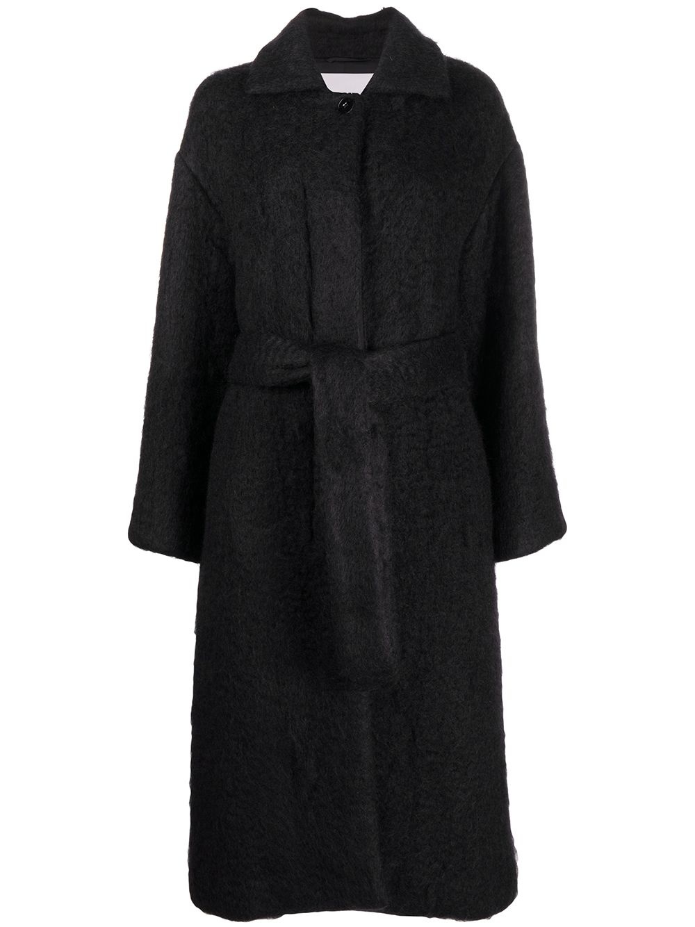 oversized belted wool coat - 1