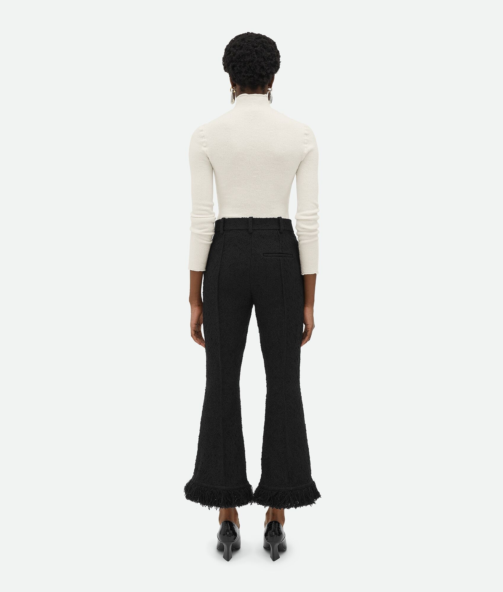 Light Cotton Tweed Fringed Trousers - 3