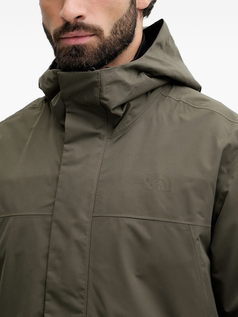 hooded logo-print coat 4