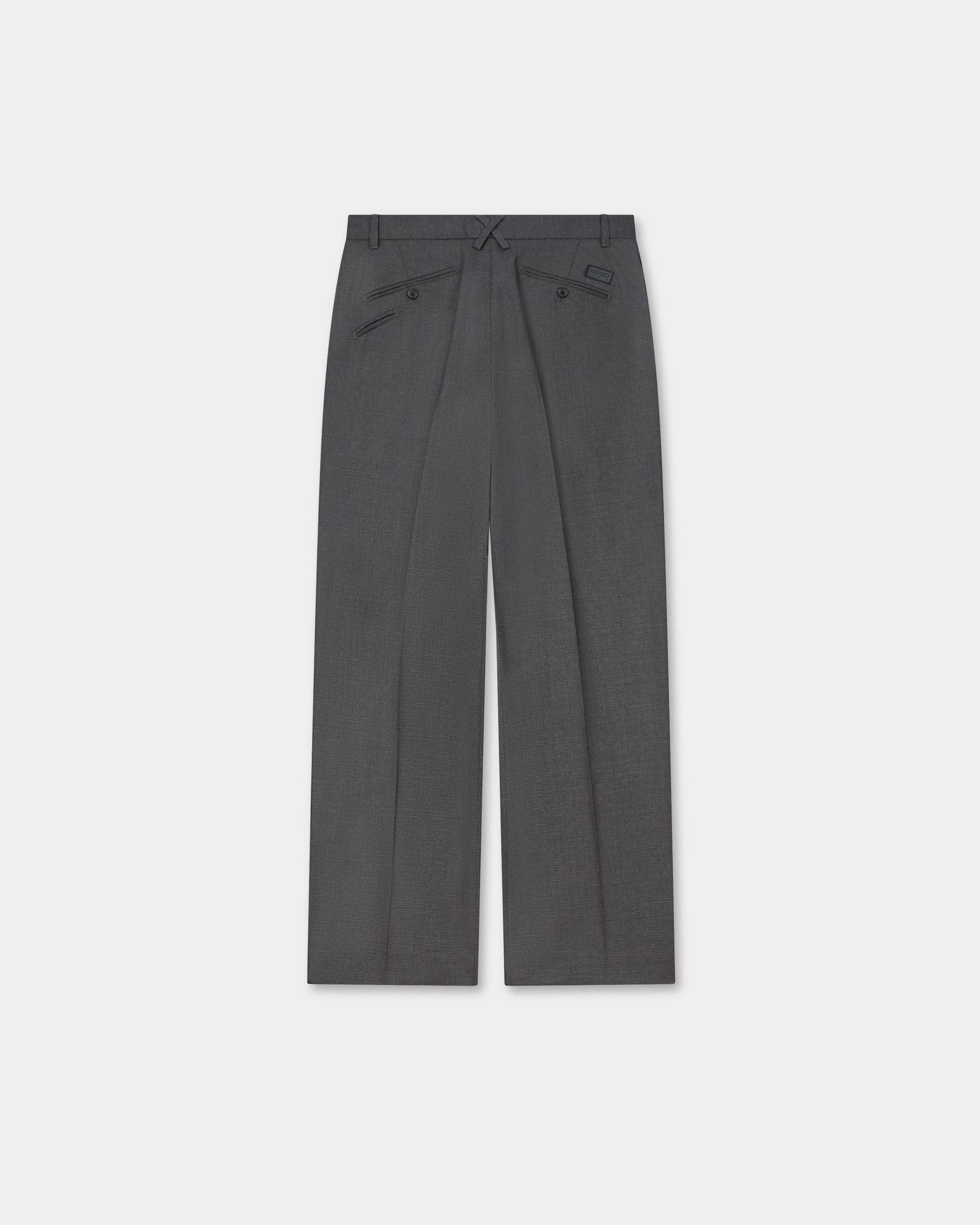 'KENZO Weave' straight tailored pants in wool jacquard - 2