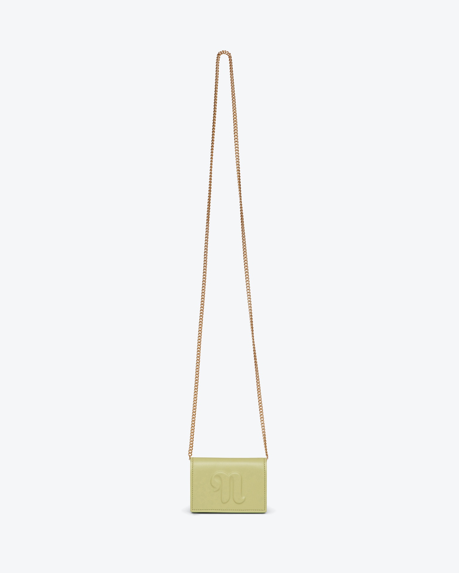 THE CONCERTINA MINI - Alt-nappa chain-trimmed cardholder - Lime - 3