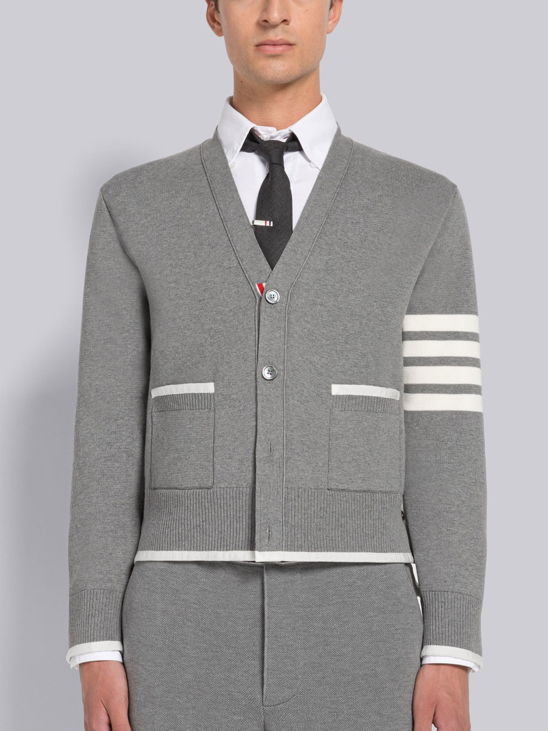 MILANO STITCH COTTON 4-BAR BOXY V-NECK CARDIGAN 1