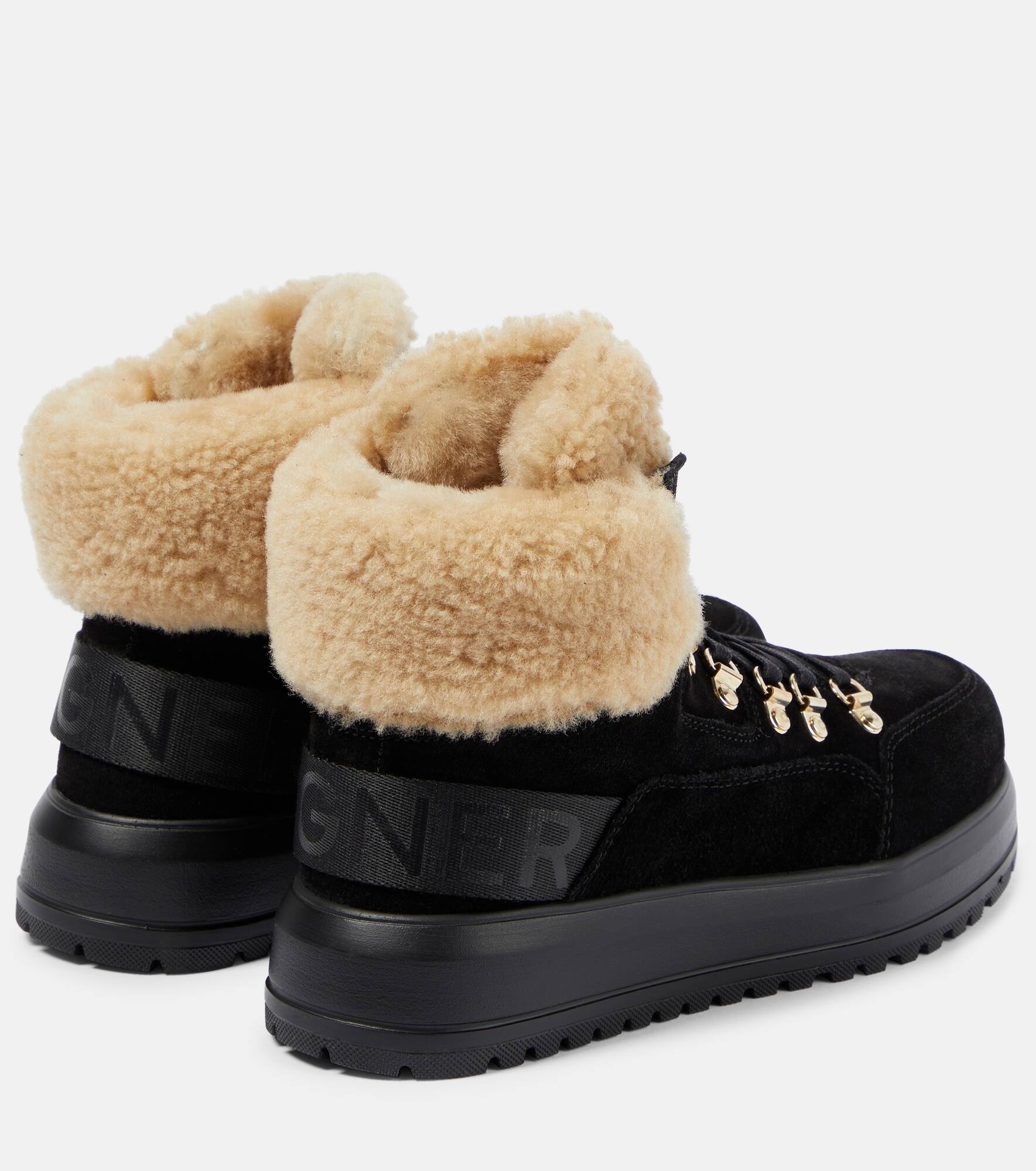 Antwerp suede and shearling lace-up boots - 3