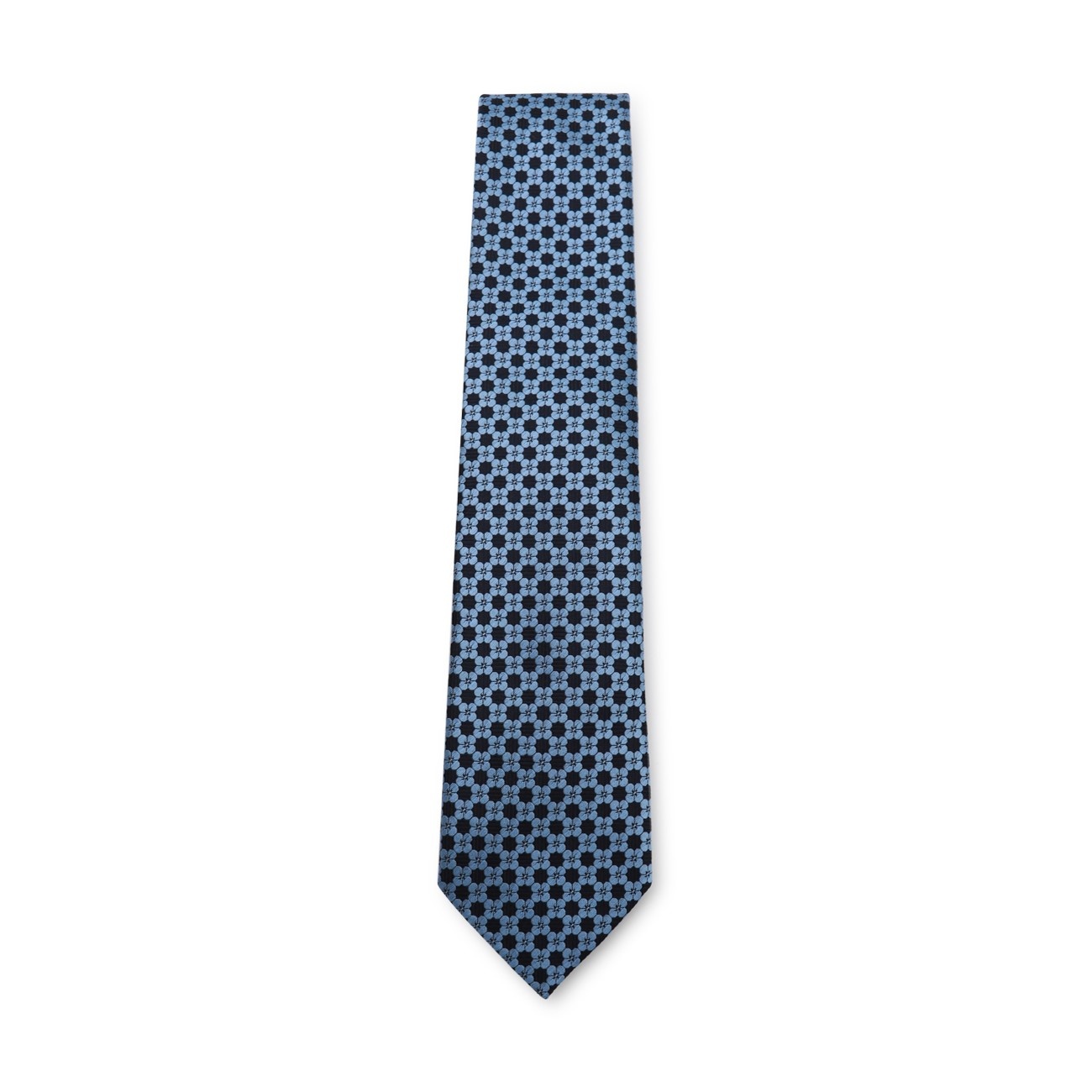 blue silk tie - 1