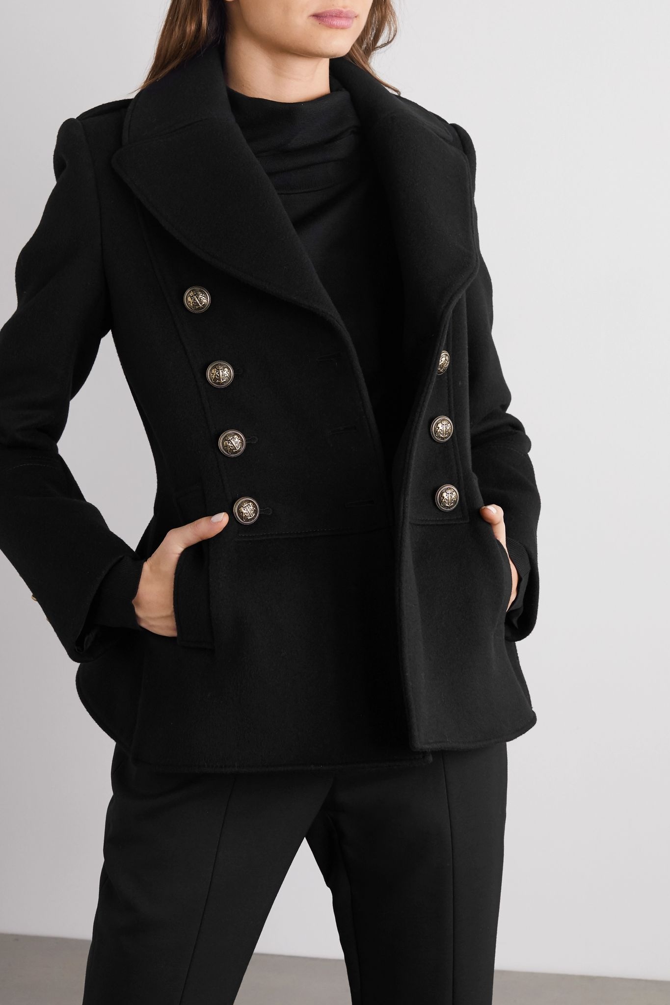 Double-breasted wool coat - 3