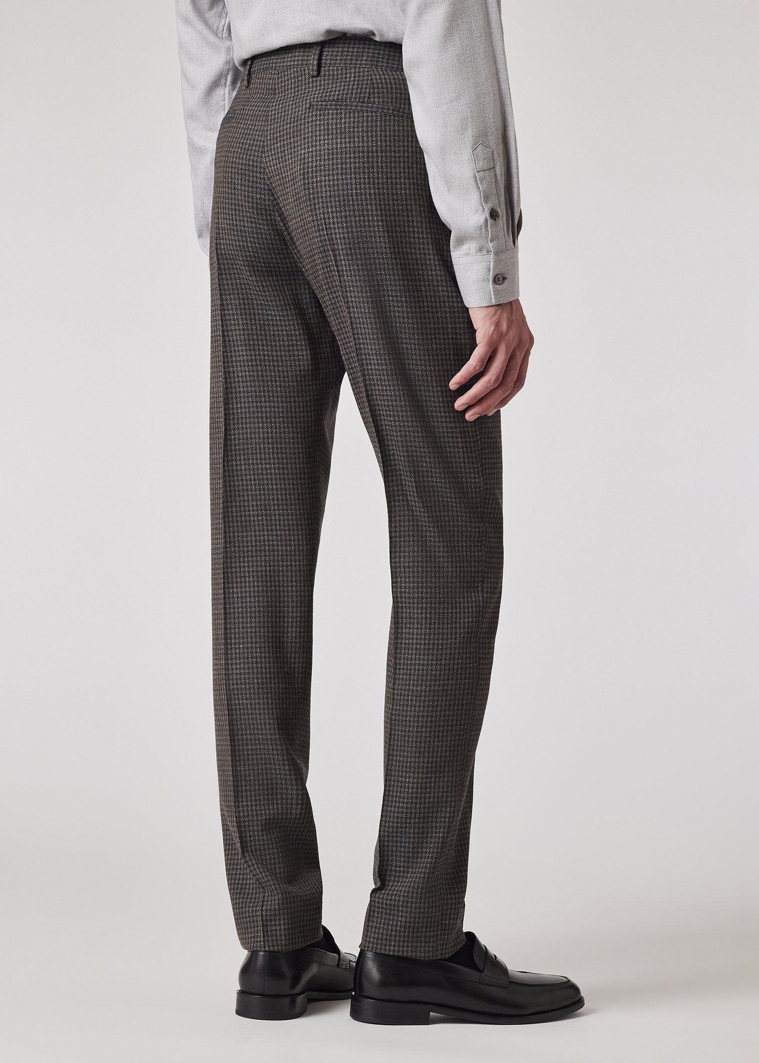 Green Gingham Check Tapered-Fit Pleated Stretch-Wool Trousers - 5