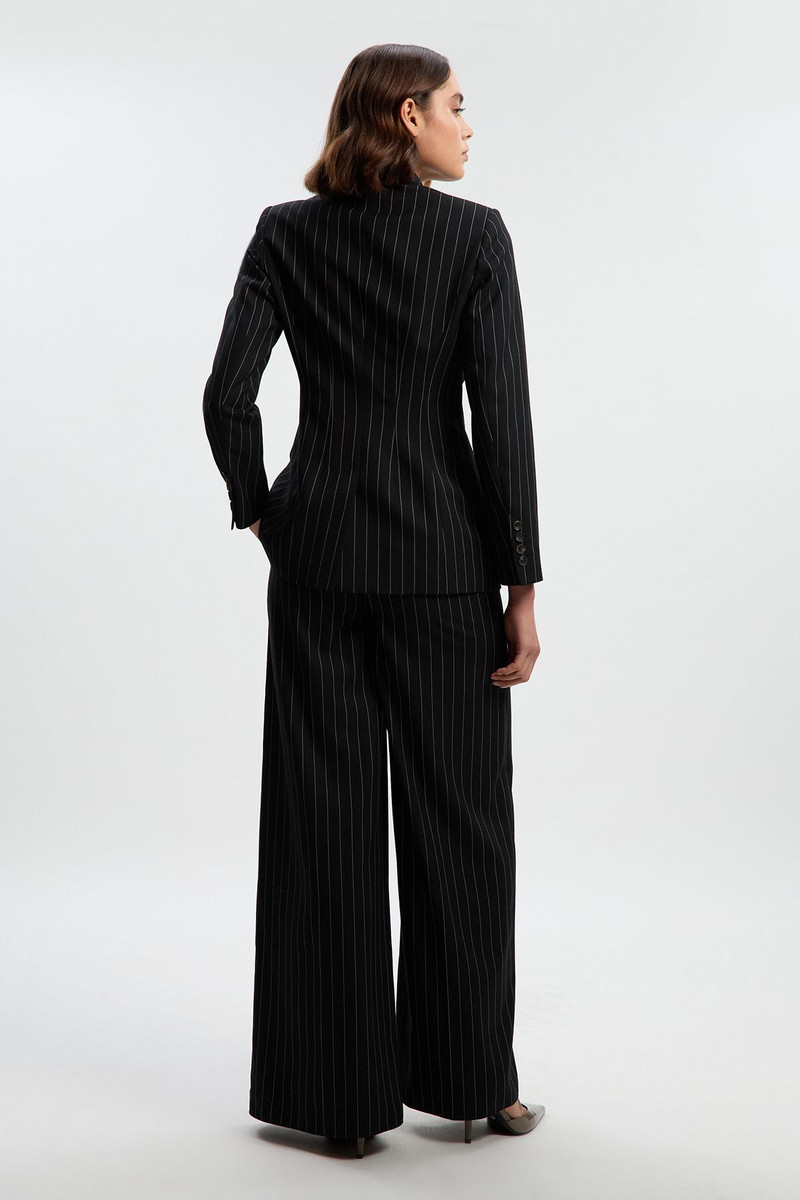 Pinstripe Double Breasted Tailored Blazer 5