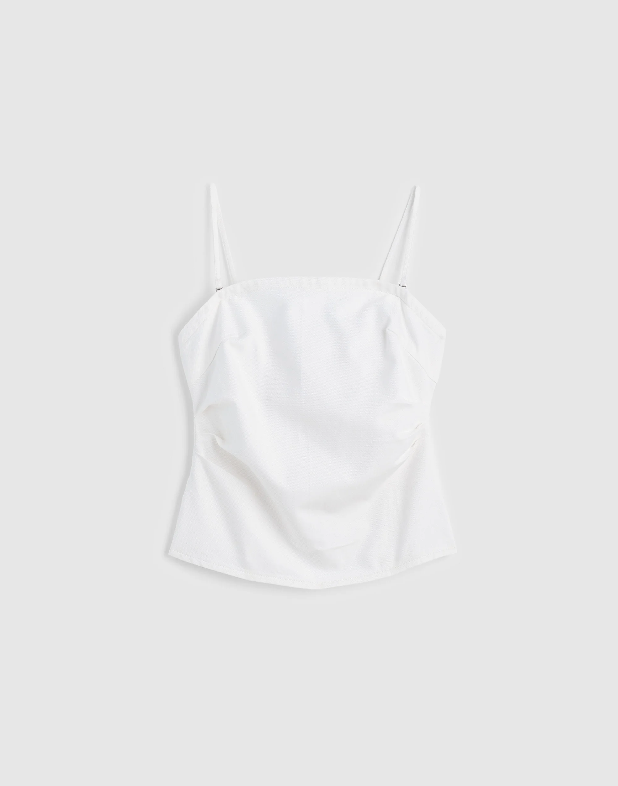 Airy Denim Ruched Squareneck Tank - 1