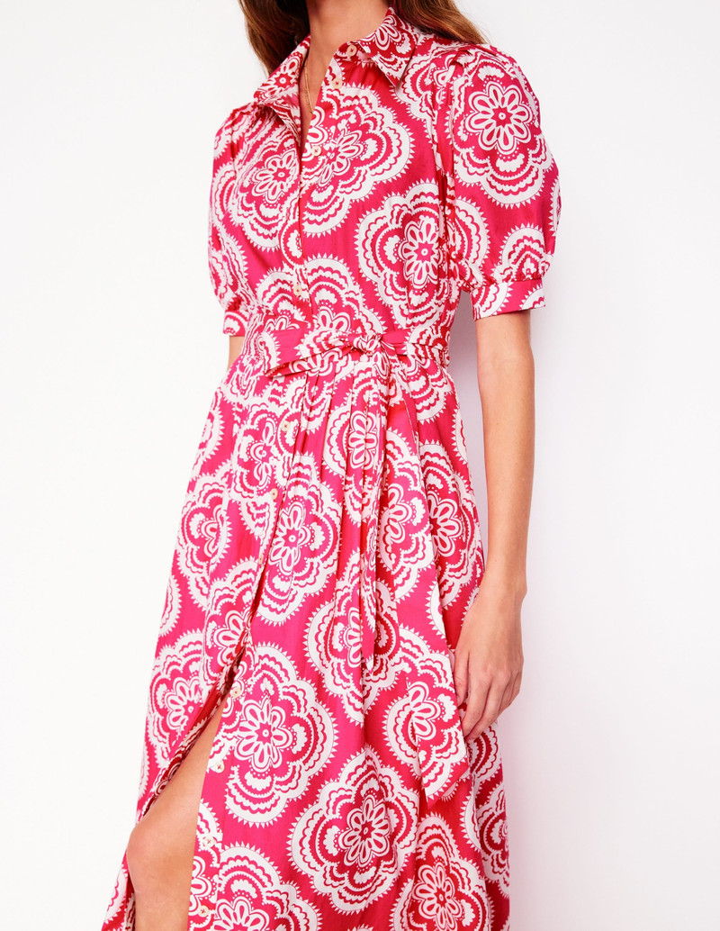 Alexa Maxi Shirt Dress-Pink Peony, Botanic Blush 3