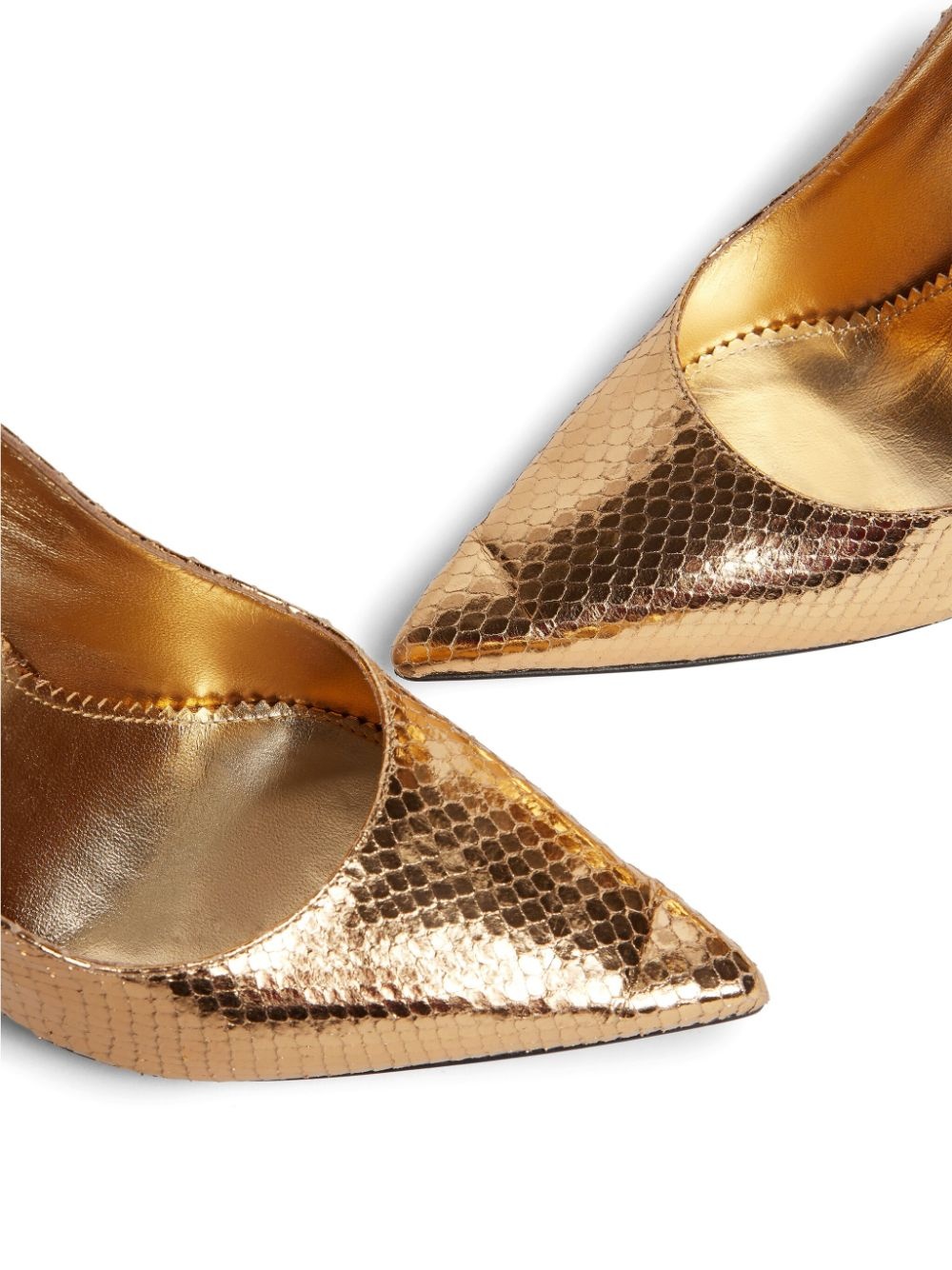 snakeskin-effect leather pumps - 4